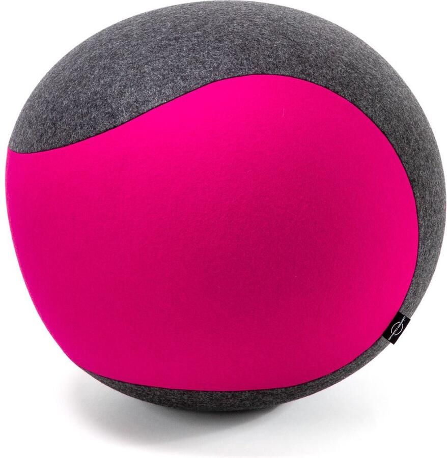 Spherodesign SPHERO Officeball Zitbal Ovaal Small 46 cm Vilt Antraciet Roze Met handpomp