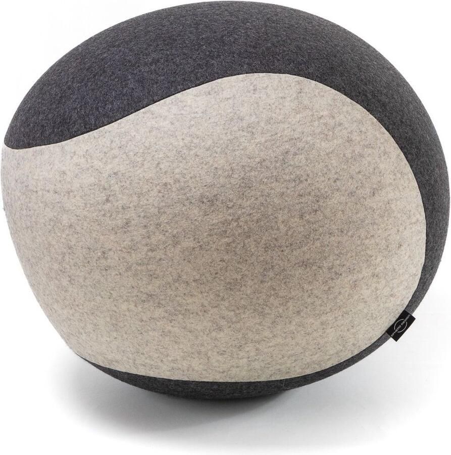 Spherodesign SPHERO Officeball Zitbal Ovaal Large 59 cm Vilt Antraciet Beige Met handpomp