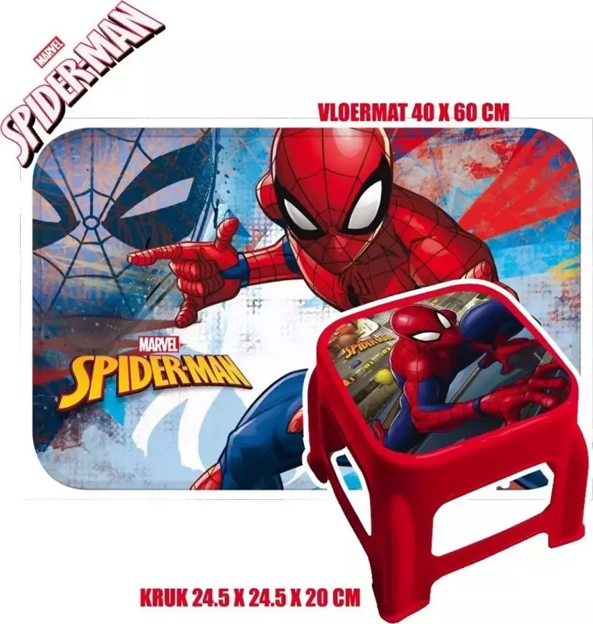 Spider-Man Marvel Spiderman Vloermat & Kruk Combideal