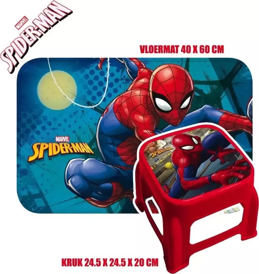 Spider-Man Marvel Spiderman Vloermat & Kruk Combideal