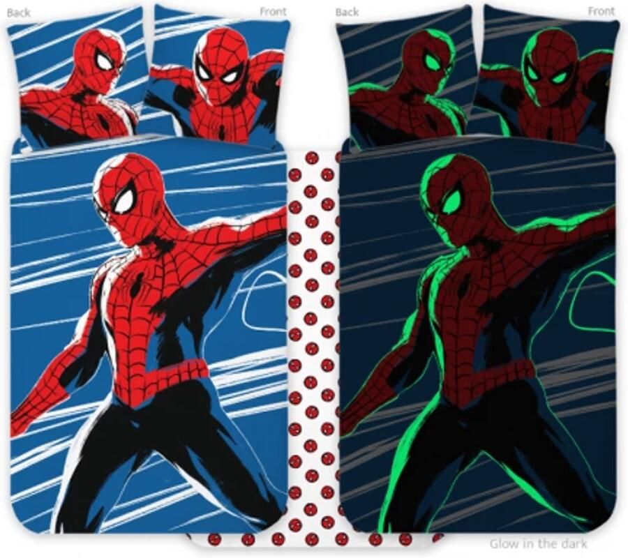 Spiderman™ Glow in the Dark Spiderman Dekbedovertrek Ledikant dekbedovertrek 100x135 cm 100% Katoen