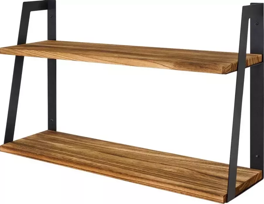 Spieringstore Wandplank met Paulownia Hout – Wandrek Industrieel Zwevend – Plankjes aan de muur – Wanddecoratie 55 CM