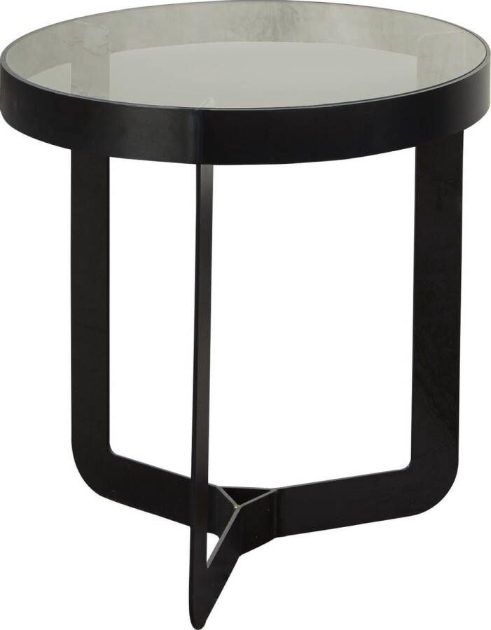 Spinder Design Dougals 1 Bijzettafel ø 46x50 cm Blacksmith Transparant Glas