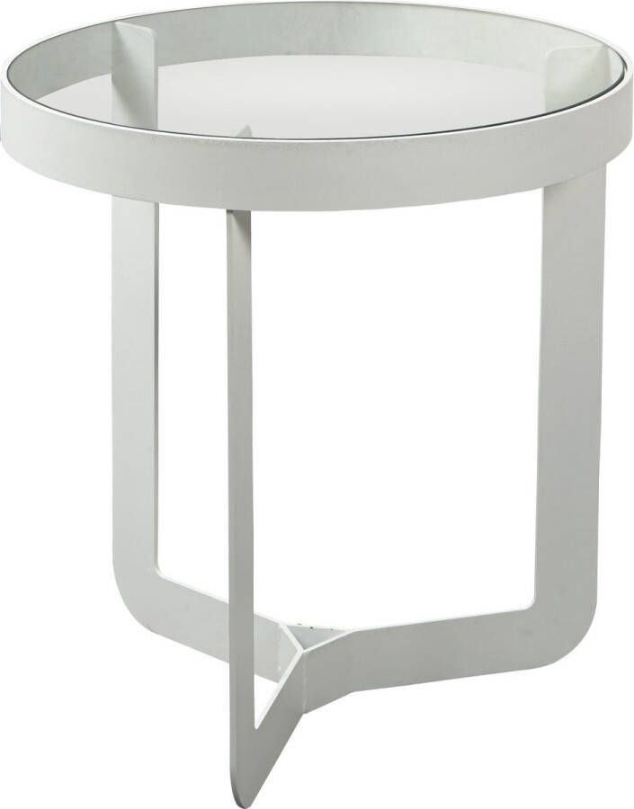 Spinder Design Douglas 1 Bijzettafel ø 46x50 cm Wit Transparant Glas