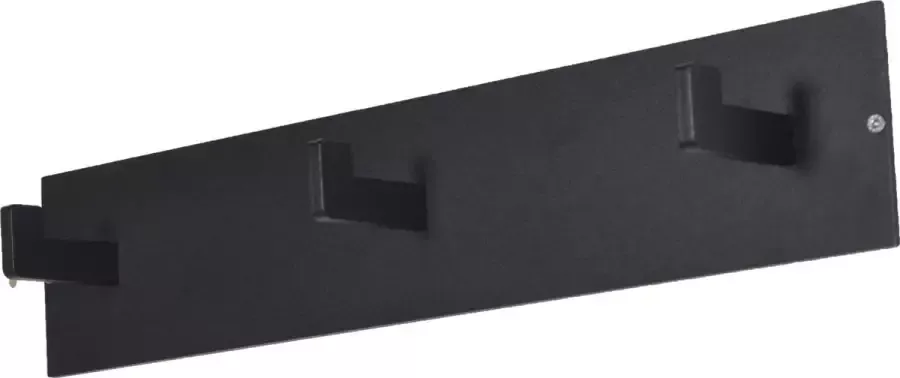 Spinder Design Leatherline 3 Wandkapstok met 3 haken 50x7x10 cm- Zwart - Foto 2