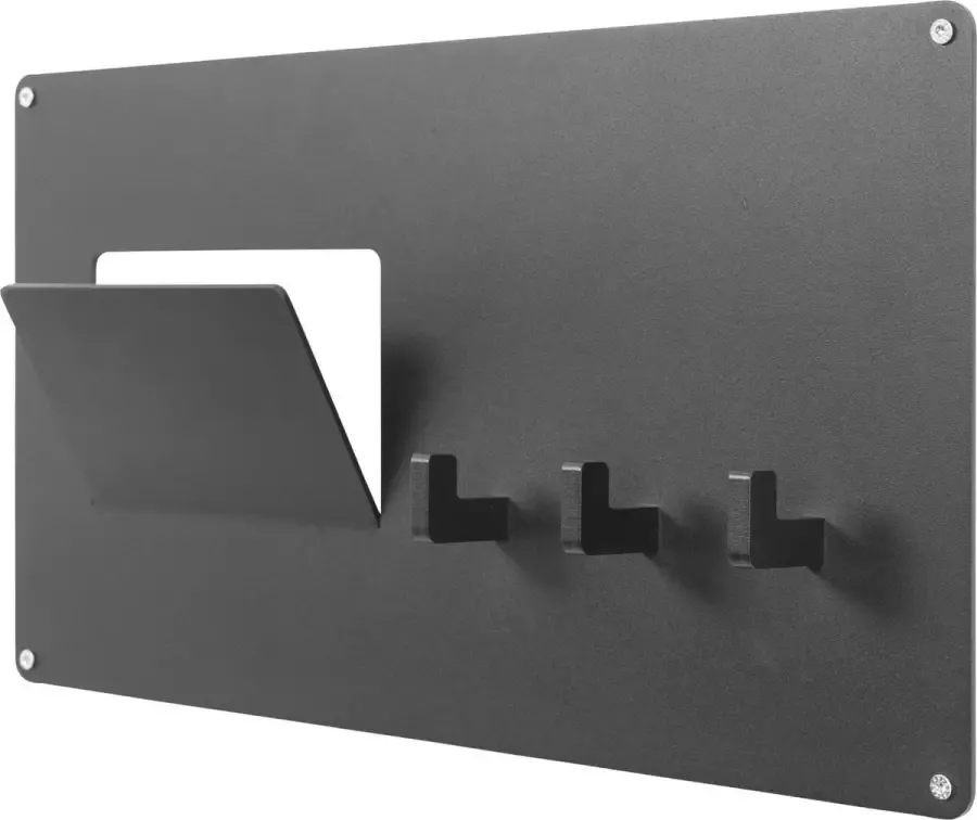 Spinder Design Leatherman Mail Kapstok met 3 Haken 45x25x5 cm Zwart - Foto 2
