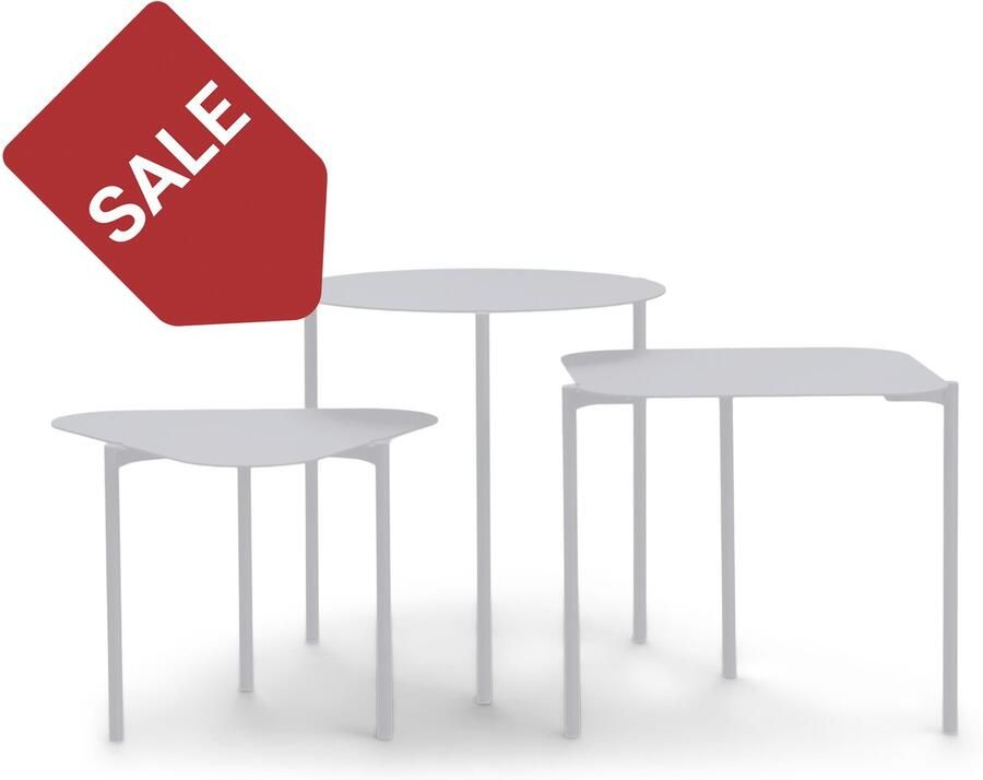 Spinder Design Do-Re-Mi Bijzettafel Set 46 5x46 5x44 cm Grijs - Foto 3