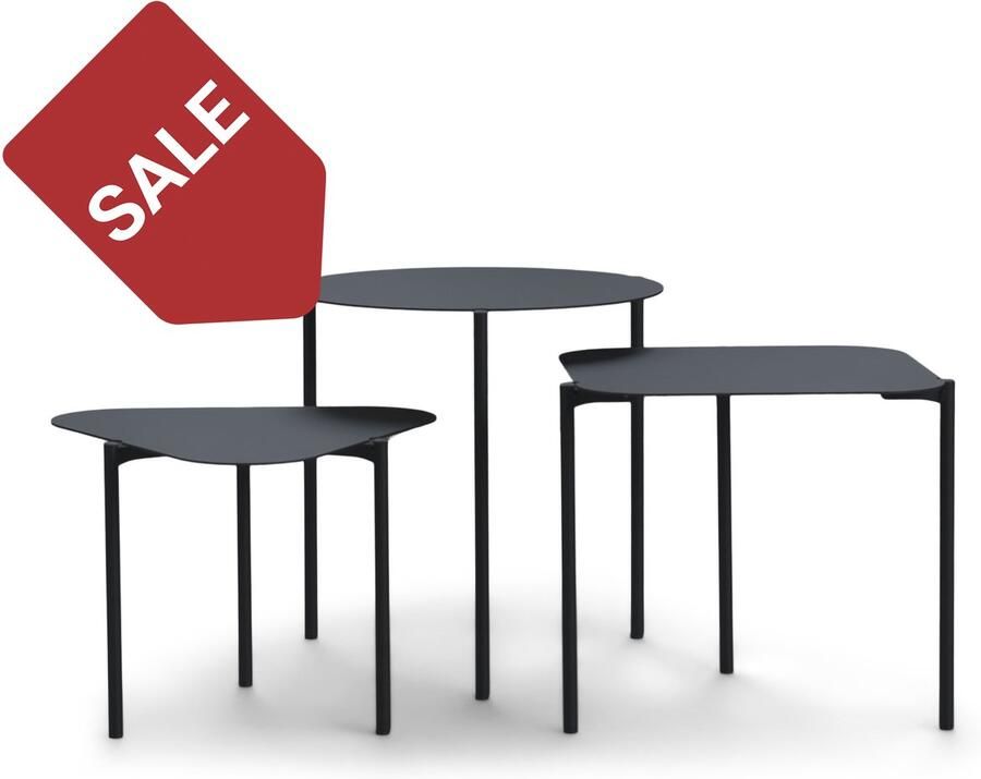 Spinder Design Do-Re-Mi Bijzettafel Set 46 5x46 5x44 cm Zwart - Foto 2