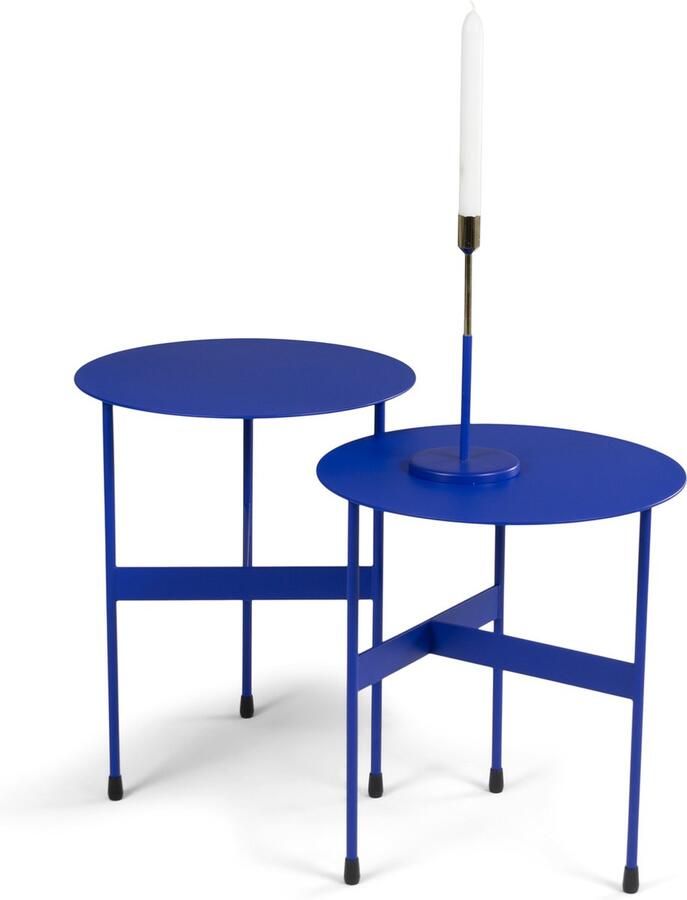 Spinder Design bijzettafel Mira Low Ultramarine- Ø 40 Staal
