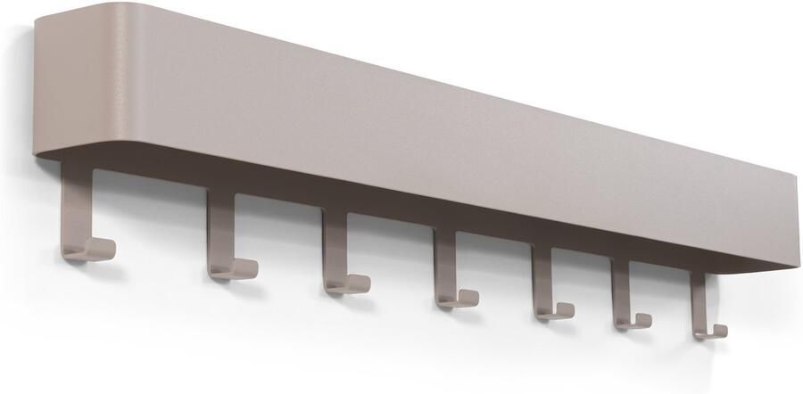 Spinder Design Dax Play 7 Wandkapstok met 7 haken 72x7 5x12 cm Zijdeachtige Taupe
