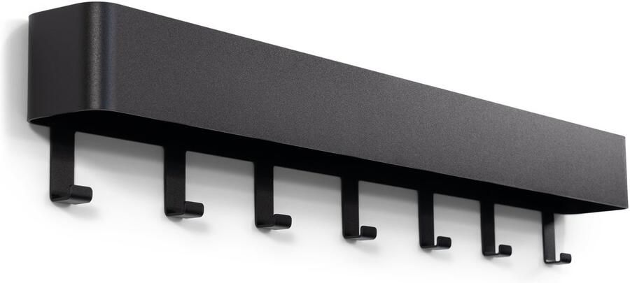 Spinder Design Dax Play Wandkapstok met 7 haken 72x7 5x12 cm Zwart - Foto 3