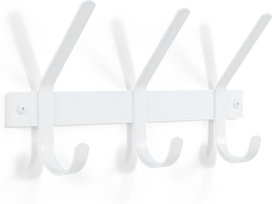 Spinder Design Dexter Wandkapstok met 3 haken 40x8 2x21cm Wit - Foto 2