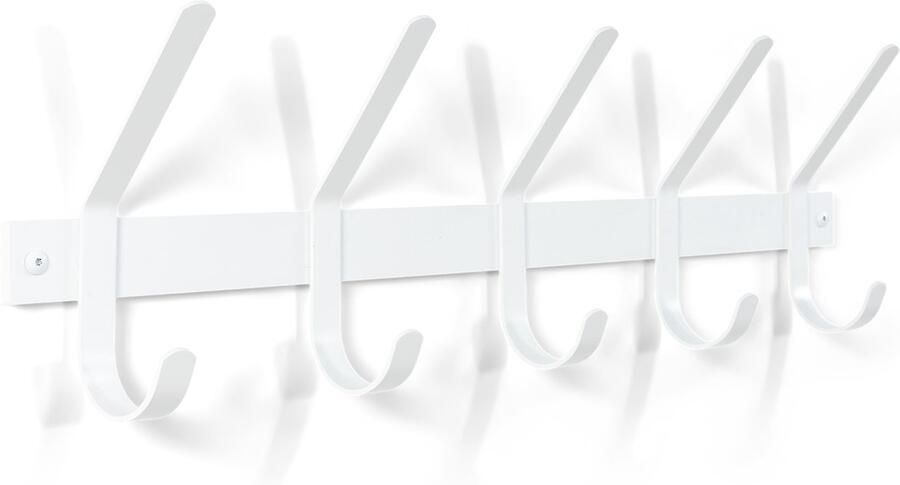 Spinder Design Dexter Wandkapstok met 5 haken 70x8 2x21 cm Wit