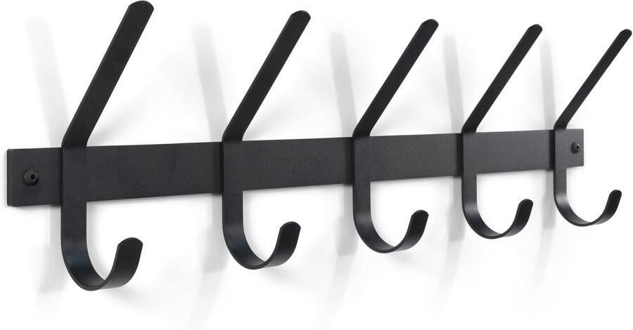 Spinder Design Dexter Wandkapstok met 5 haken 70x8 2x21 cm Zwart - Foto 3