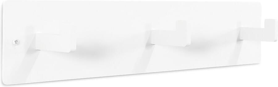 Spinder Design Leatherline 3 Wandkapstok met 3 haken 50x7x10 cm Wit