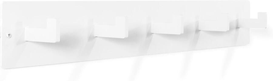 Spinder Design Leatherline 5 Wandkapstok met 5 haken 70x7x10 cm Wit - Foto 2