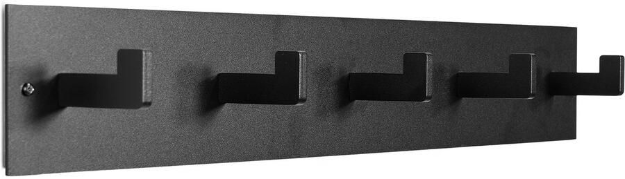 Spinder Design Leatherline 5 Wandkapstok met 5 haken 70x7x10 cm Zwart - Foto 2