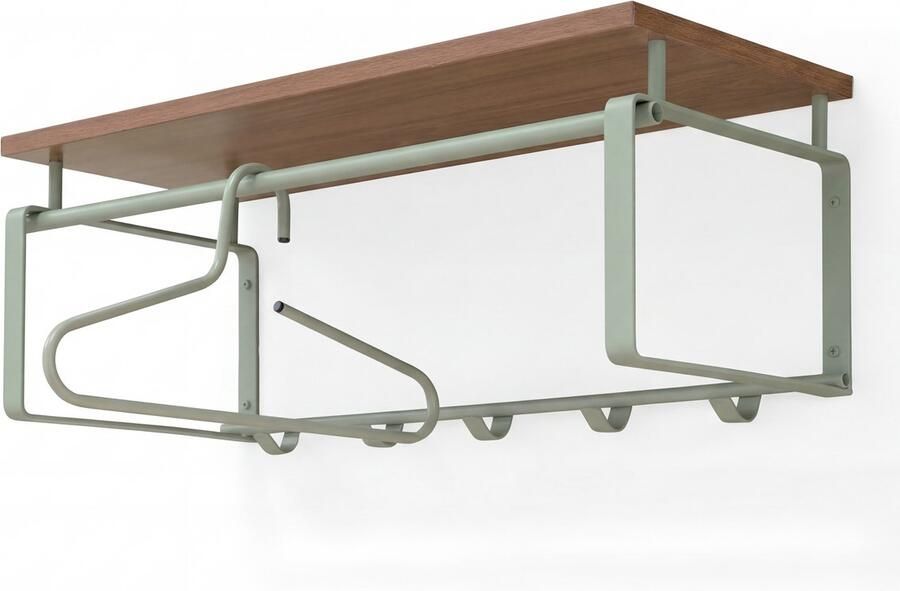 Spinder Design Rex 3 Wandkapstok met 5 haken en hoedenplank 70x29x28 cm Olijfgroen - Foto 3