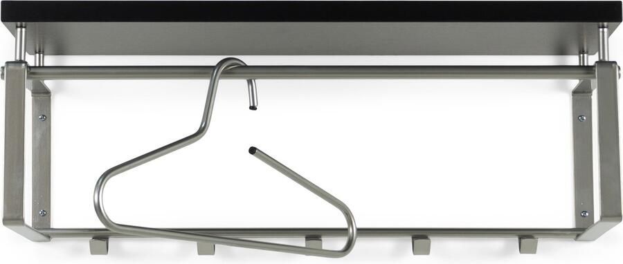 Spinder Design Rex 3 Wandkapstok met 5 haken en hoedenplank 70x29x28 cm Nikkel - Foto 3