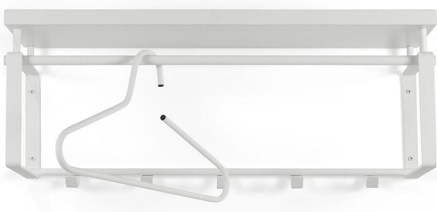 Spinder Design Rex 3 Wandkapstok met 5 haken en hoedenplank 70x29x28 cm Wit - Foto 3
