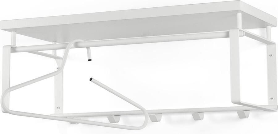 Spinder Design Rex 3 Wandkapstok met 5 haken en hoedenplank 70x29x28 cm Wit - Foto 4