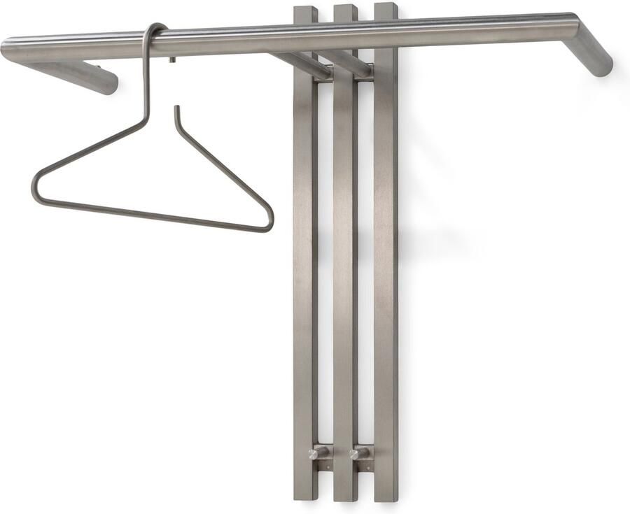 Spinder Design Senza 1- Wandkapstok met 2 haken 65x28x63 5 cm RVS