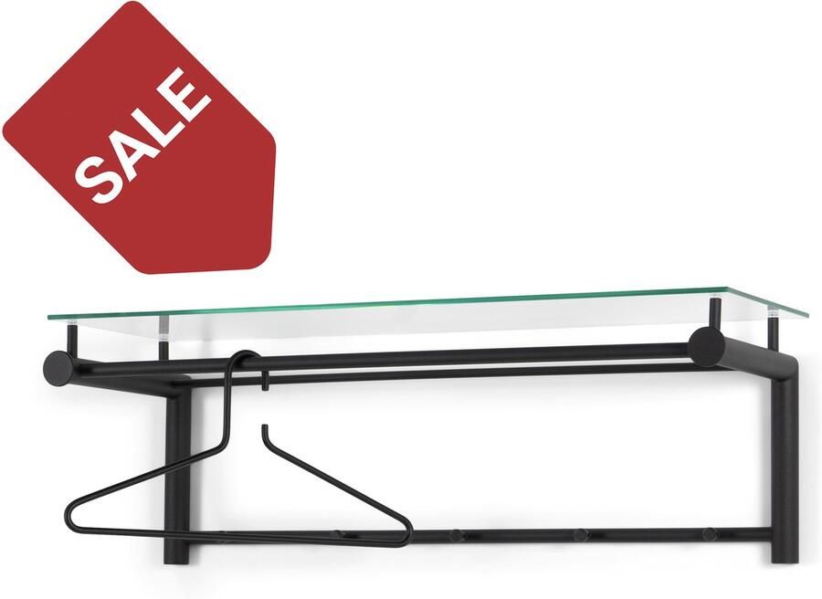 Spinder Design Suza 5 Wandkapstok met 5 haken 79x29x28 cm Zwart Glas - Foto 2