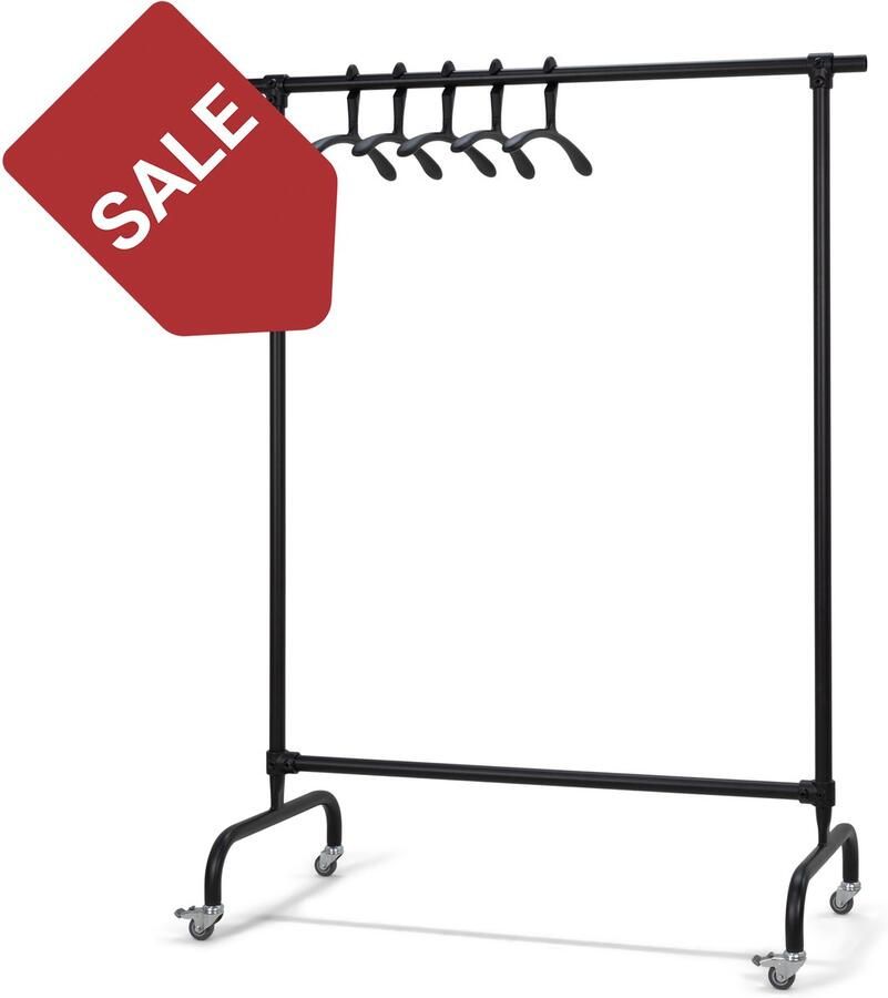 Spinder Design Luuk Kledingrek Zwart Verrijdbaar