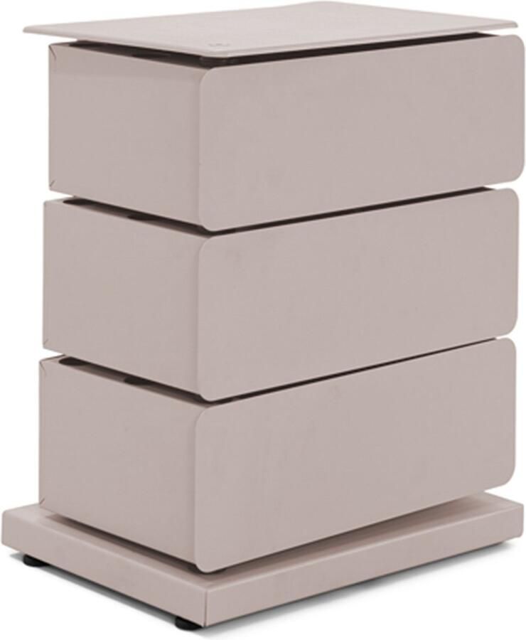 Spinder Design ladekast Joey 3 Silky Taupe Staal