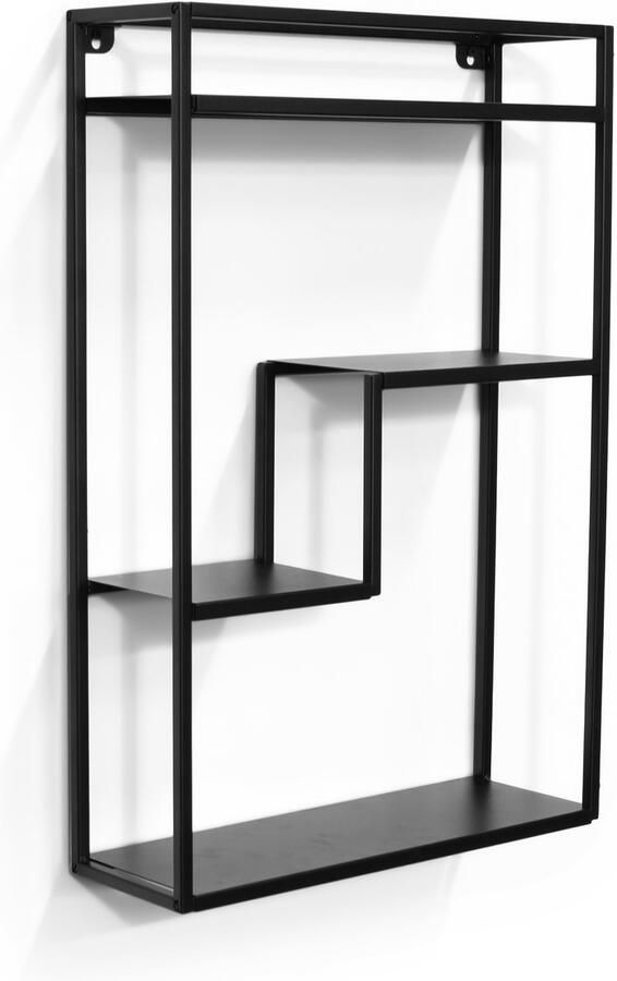 Spinder Design MIKA Wandrek Keukenrek Metaal Zwart – Industrieel 45 x 60 x 13 cm Staal