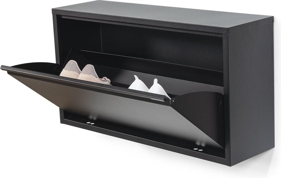 Spinder Design schoenenkast Billy 1 Maxi Zwart 6 paar schoenen Staal