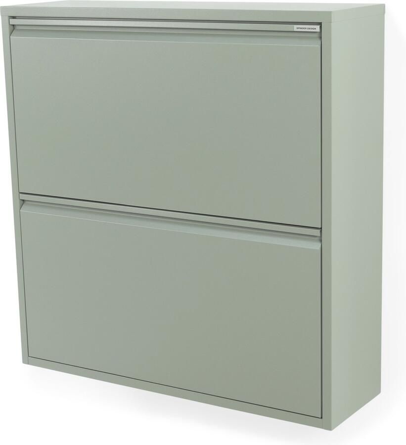 Spinder Design Billy 2 Schoenenkast met 2 vakken 75x22 5x75 cm Olijfgroen - Foto 3