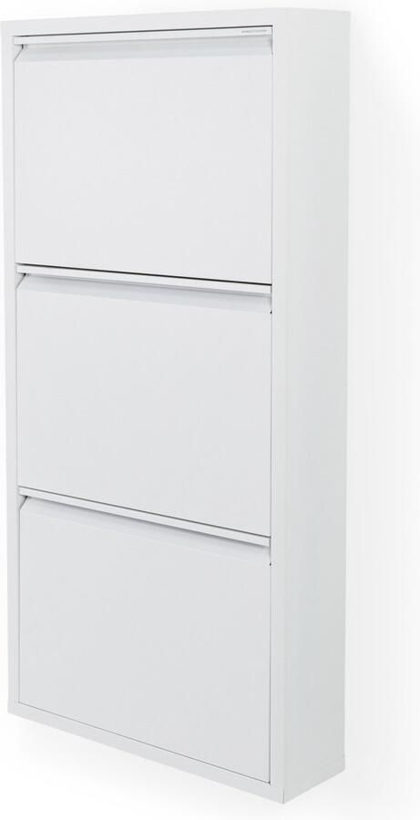 Spinder Design Schoenenkast Billy 3 Wit Metaal 50 x 103 x 15 5 cm Hoogwaardige afwerking - Foto 4