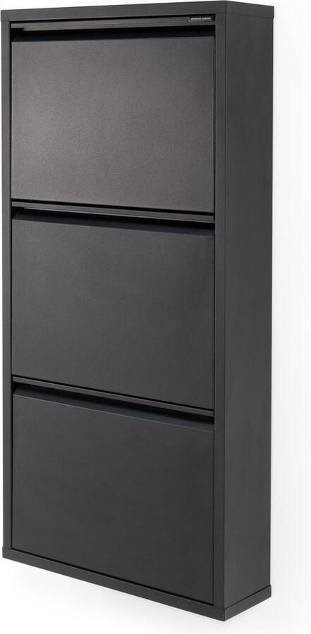 Spinder Design Billy 3 Schoenenkast Zwart Metaal 50 x 103 x 15 5 Hoogwaardig afgewerkt - Foto 3
