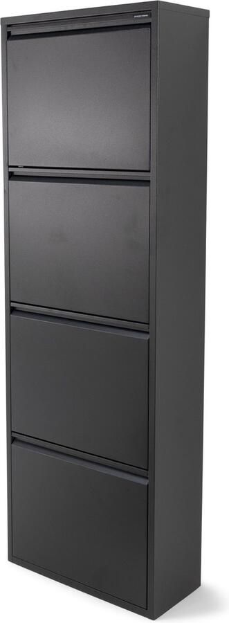 Spinder Design Billy 4 Schoenenkast met 4 vakken 50x22 5x150 cm Zwart - Foto 2