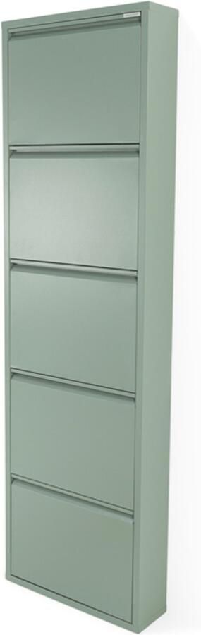 Spinder Design Schoenenkast Billy 5 Groen Metaal 50 x 169 x 15 cm Hoogwaardige afwerking - Foto 2