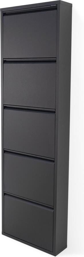Spinder Design Billy 5 Schoenenkast met 5 vakken 50x15x169 cm Zwart