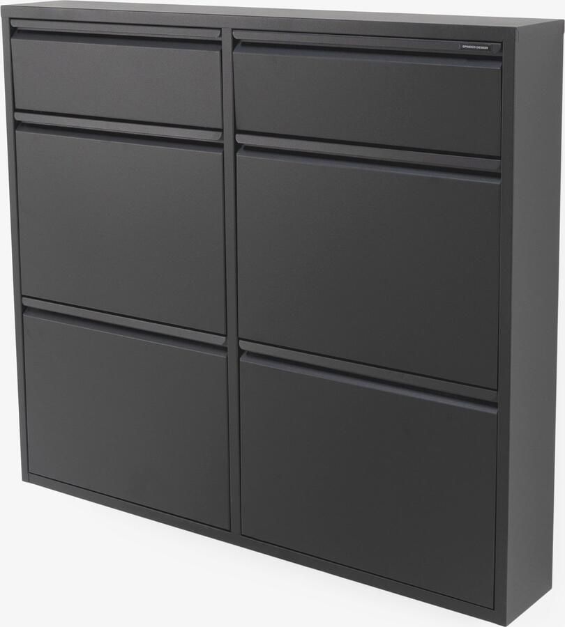 Spinder Design Billy 6 Schoenenkast met 6 vakken 98x15x86 cm Zwart - Foto 2