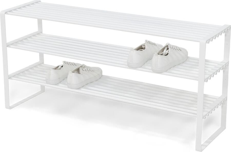 Spinder Design schoenenrek Rex SR 2 Wit 100 cm Staal