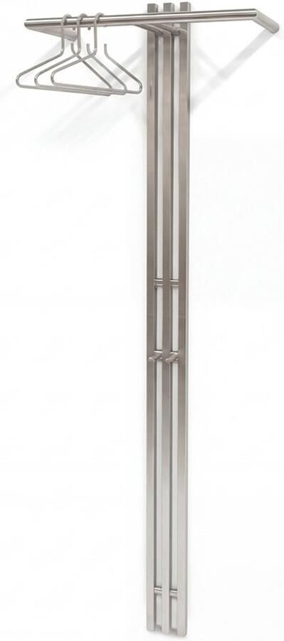 Spinder Design Senza 5 Wandkapstok met 2 haken 65x28x190 cm RVS - Foto 3