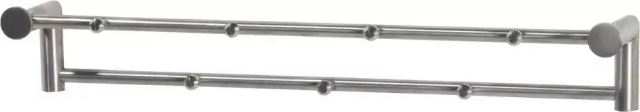 Spinder Design Suza 2 Wandkapstok met 7 haken 67x10x11 cm RVS