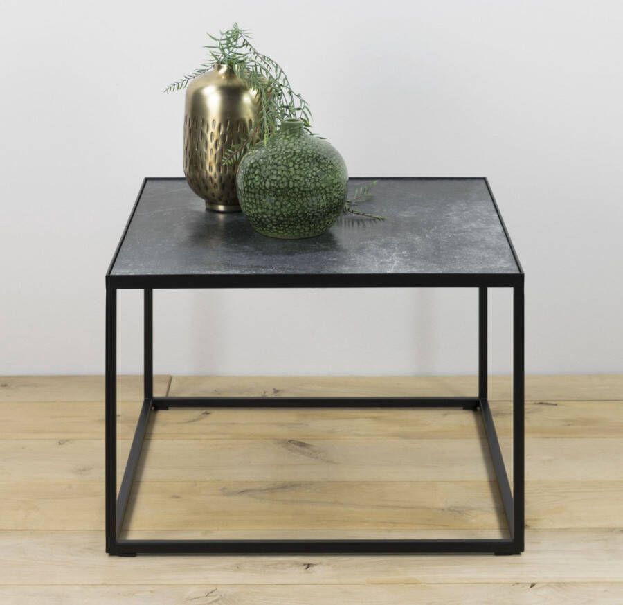 Spinder Design Tijl Salontafel 60x40 Cm Staal steen Donkergrijs
