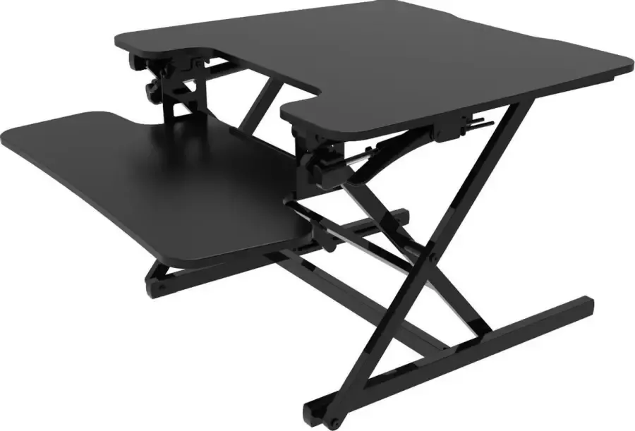 Spire Zit-sta bureau ergonomische werkplek in hoogte verstelbaar zwart 70 x 50 x 33 cm (maximale hoogte)