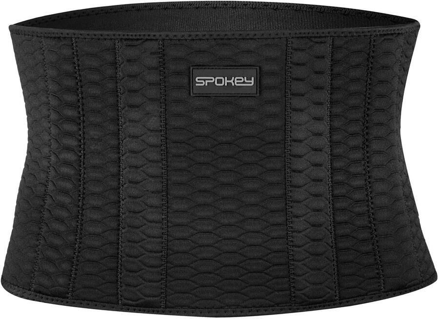 Spokey LINE Buikzweetband Zwart Universeel 100% Polyester 2 mm SBR Laag Ademend Materiaal Ondersteuning Onderrug
