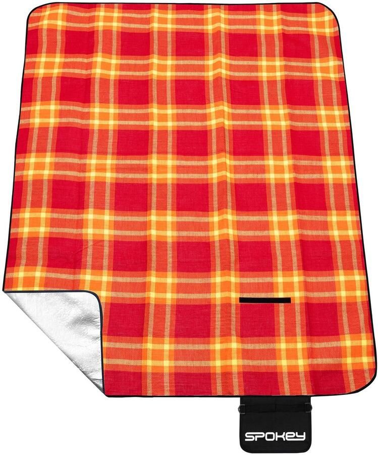Spokey PICNIC SUNSET Picknickkleed Rood Oranje 180x210cm Waterdicht Thermische isolatie Lichtgewicht 830g