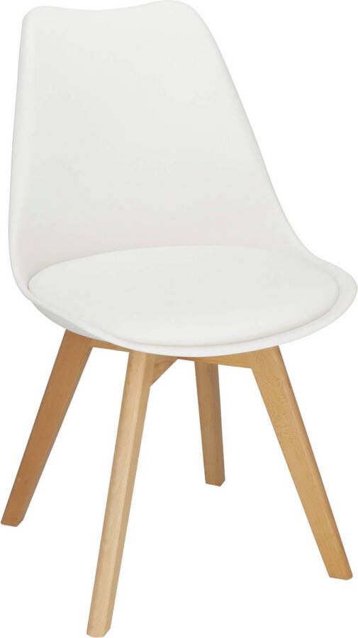 Springos Eetkamerstoel Gestoffeerd Wit- 82 x 44 5 x 41 CM