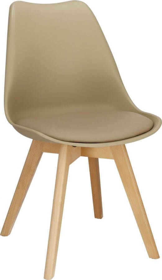 Springos Eetkamerstoel Gestoffeerd Beige 82 x 44 5 x 41 CM