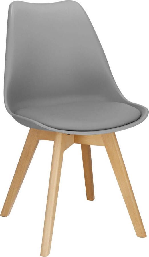 Springos Eetkamerstoel Gestoffeerd Grijs 82 x 44 5 x 41 CM