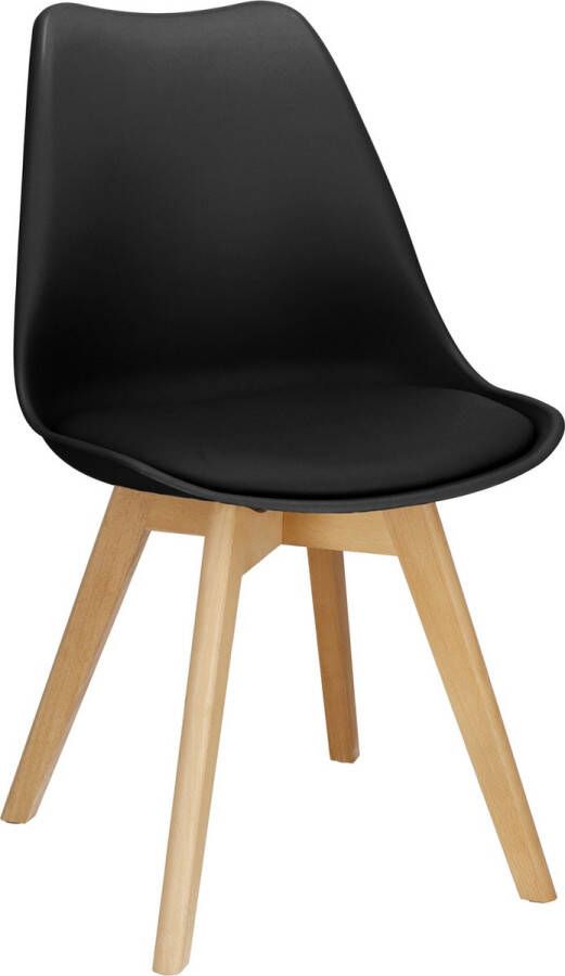 Springos Eetkamerstoel Gestoffeerd Zwart 82 x 44 5 x 41 CM