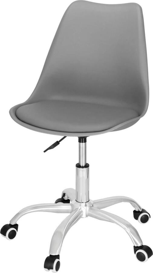Springos Bureaustoel Draaibaar Metalen Onderstel Kunststof Grijs 150 kg